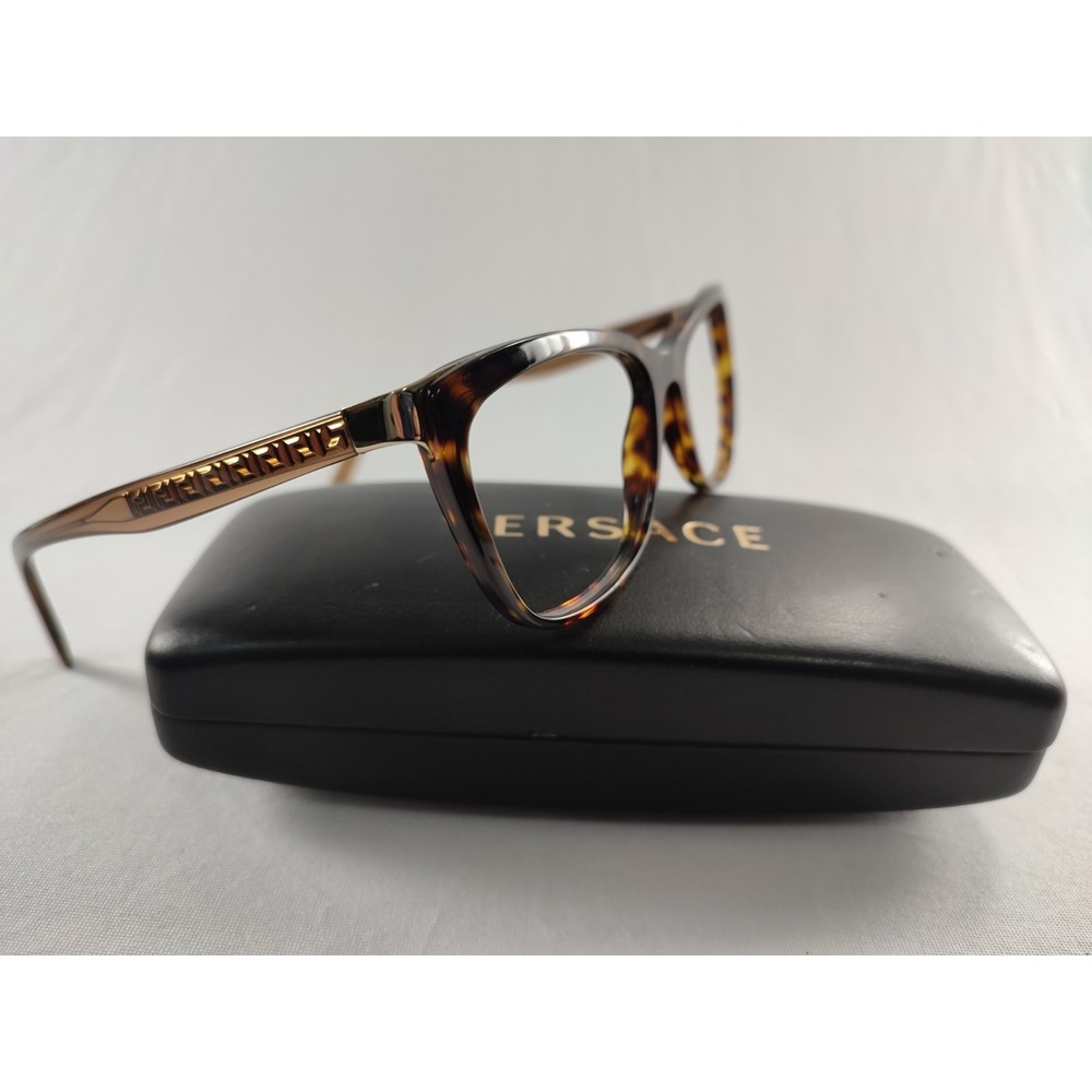 Versace MOD 3255 108 Dark Havana Butterfly Eyeglass Frames Greca‎ Temples 54-17